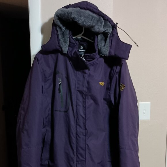 Wantdo Women Ski/Winter Fleece lined Hooded Jacket Size XL Purple - Picture 1 of 14